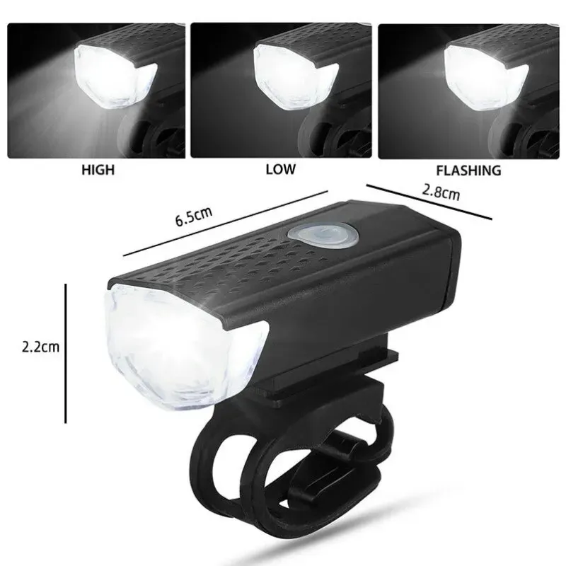 USB Rechargeable Bicycle Light Set - Front LED Headlight & Rear Taillight with 3 Modes, Easy Install, 800mAh Battery, 300lm Brightness for Night Cycling Safety thumbnail 5