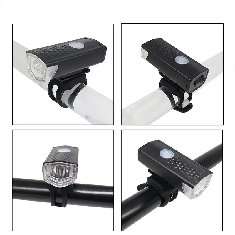 USB Rechargeable Bicycle Light Set - Front LED Headlight & Rear Taillight with 3 Modes, Easy Install, 800mAh Battery, 300lm Brightness for Night Cycling Safety thumbnail 6