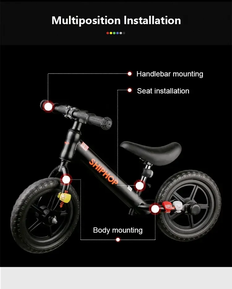 2PCS Silicone LED Bicycle Light Set - Front & Rear Safety Warning Taillight Headlight for Night Riding, Easy Install, 3 Modes, Battery Powered showcase 2