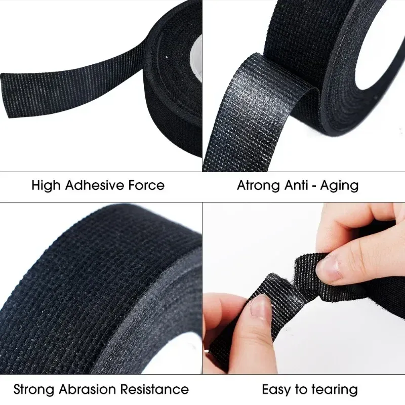 Automotive Cloth Tape - Heat Resistant, Waterproof Electrical Insulating Fabric Tape for Car Wiring Harness Soundproofing thumbnail 6