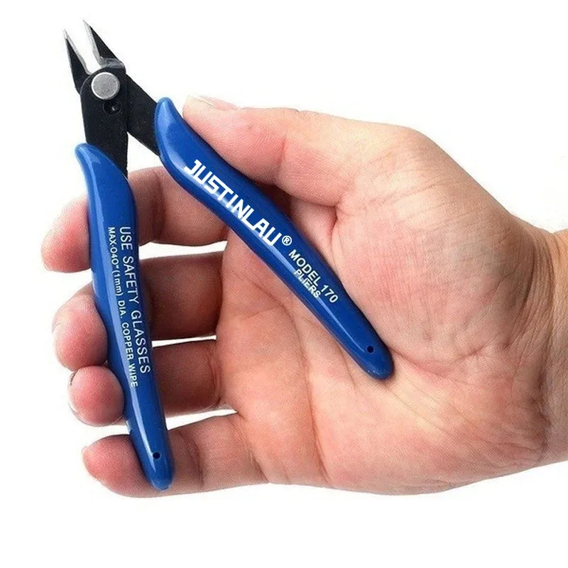 Premium Diagonal Cutting Pliers - 50 Steel Hardened Jaws, Anti-Slip Rubber Handle, Spring Loaded for Electrical Wire, Cable, Jewelry, Model Making, Fishing thumbnail 1