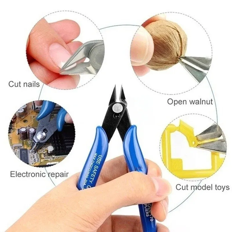 Premium Diagonal Cutting Pliers - 50 Steel Hardened Jaws, Anti-Slip Rubber Handle, Spring Loaded for Electrical Wire, Cable, Jewelry, Model Making, Fishing showcase 7
