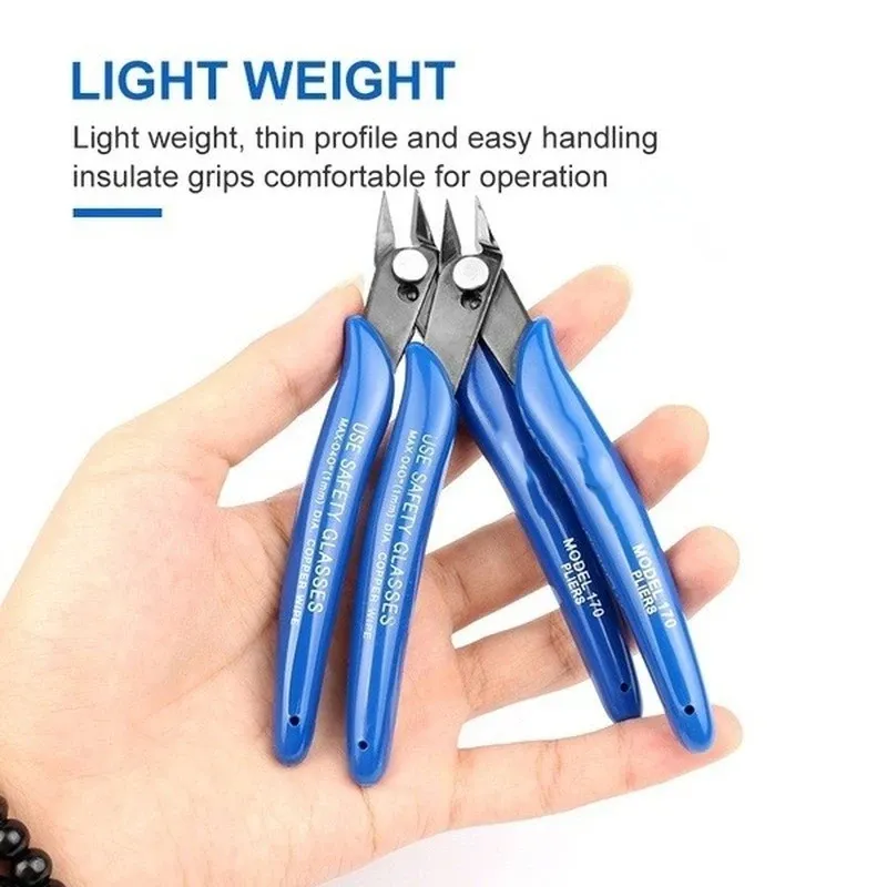 Premium Diagonal Cutting Pliers - 50 Steel Hardened Jaws, Anti-Slip Rubber Handle, Spring Loaded for Electrical Wire, Cable, Jewelry, Model Making, Fishing showcase 4