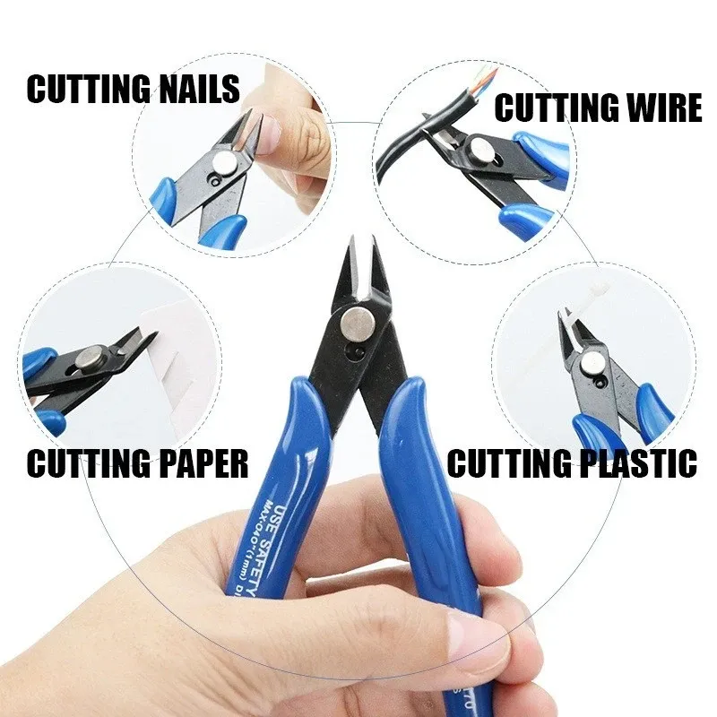 Premium Diagonal Cutting Pliers - 50 Steel Hardened Jaws, Anti-Slip Rubber Handle, Spring Loaded for Electrical Wire, Cable, Jewelry, Model Making, Fishing showcase 2