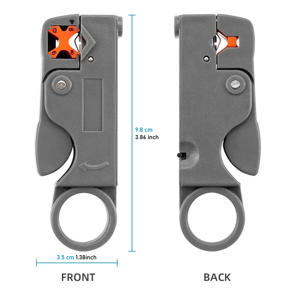Professional Coaxial Cable Stripper Tool with Hex Wrench for RG58/59/62/6/3C2V/4V/5C Wires - Durable Stainless Steel for Electrical and Network Installations thumbnail 2