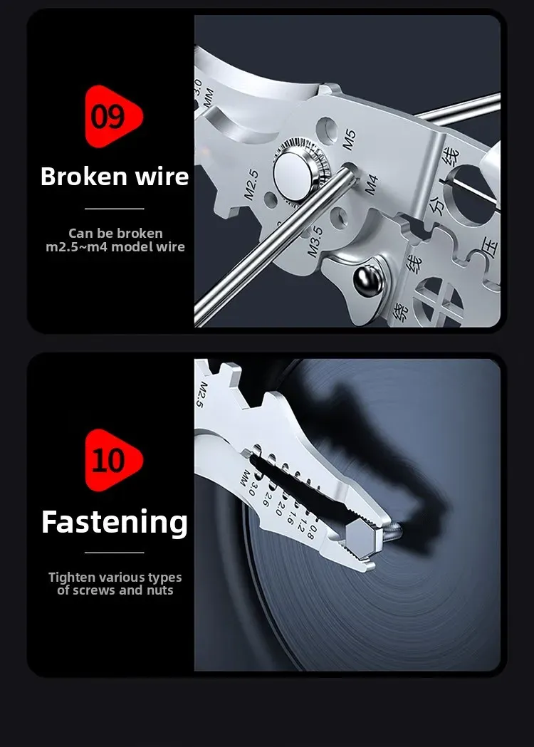 8.5 Inch Heavy Duty Wire Stripper Cutter Crimper Pliers - Multi-Functional Stainless Steel Electrical Tool with Ergonomic Grip for Electricians and DIY Projects showcase 6