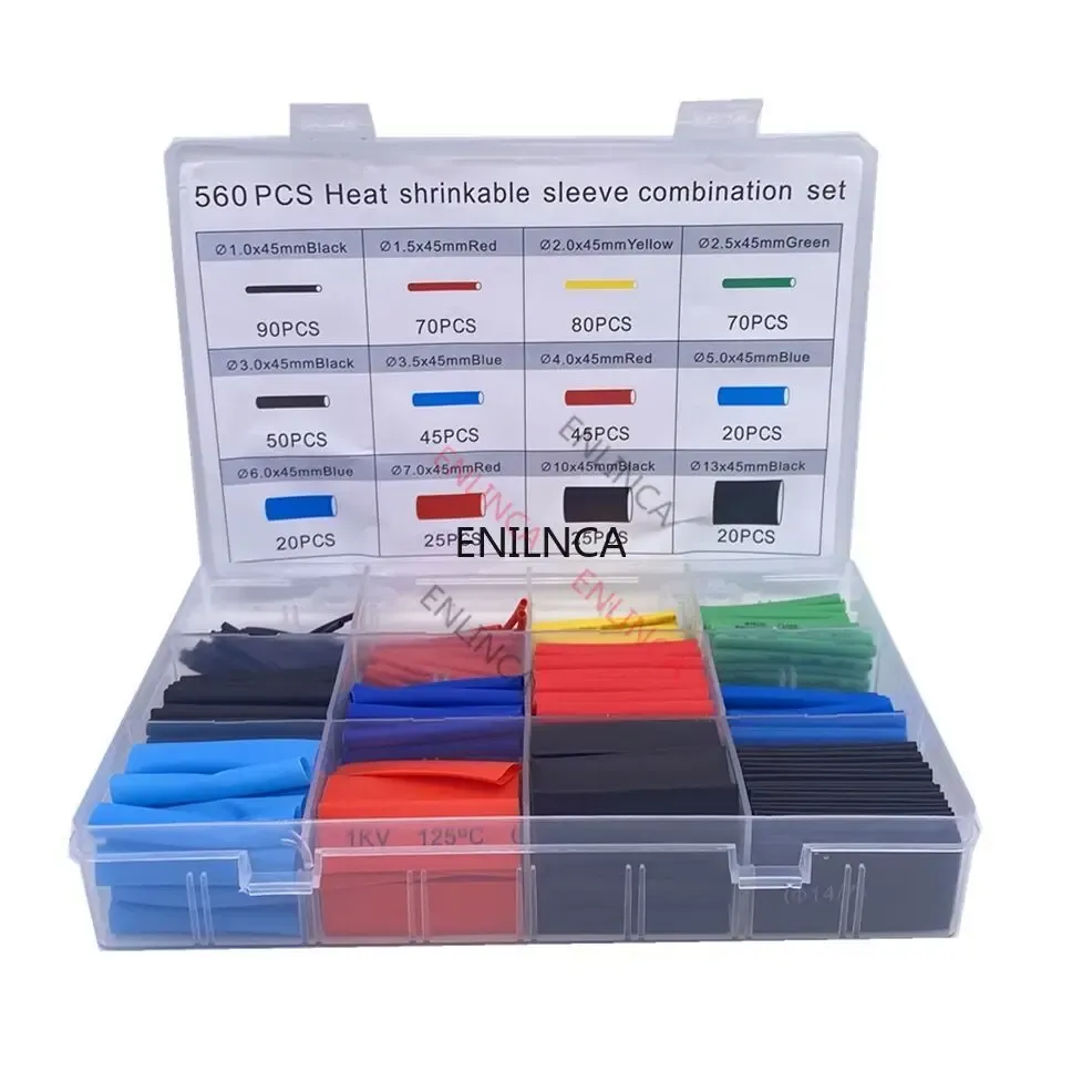 Assorted Heat Shrink Tubing Kit 127-750pcs - Flame Retardant Polyolefin Wire Cable Insulation Sleeving for Electrical Connections thumbnail 2