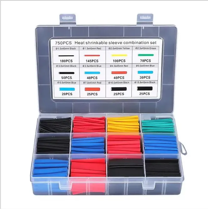 Assorted Heat Shrink Tubing Kit 127-750pcs - Flame Retardant Polyolefin Wire Cable Insulation Sleeving for Electrical Connections showcase 10