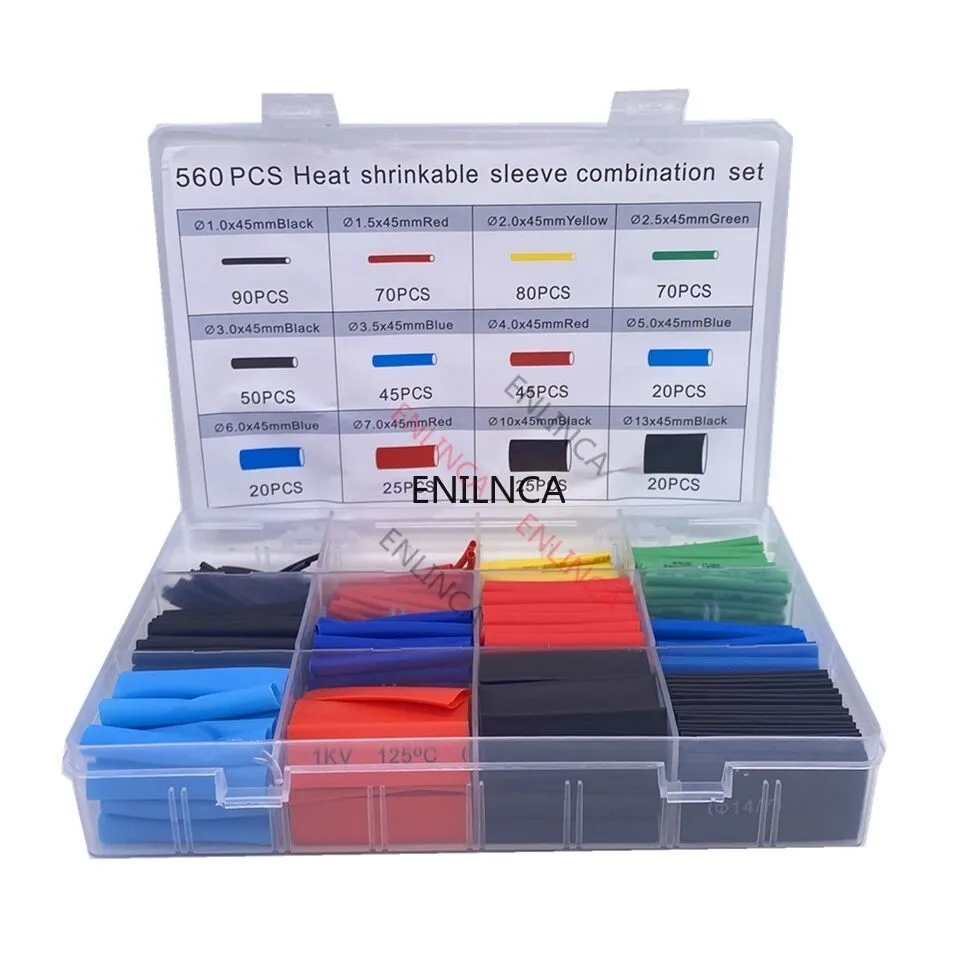 Assorted Heat Shrink Tubing Kit 127-750pcs - Flame Retardant Polyolefin Wire Cable Insulation Sleeving for Electrical Connections showcase 12