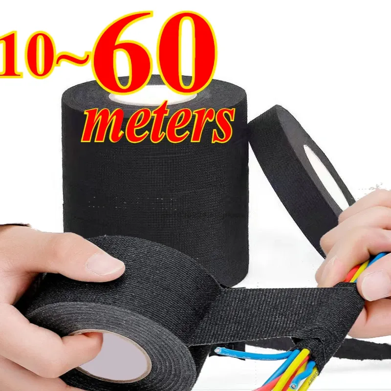 Automotive Wire Harness Tape - 9/15/19/25mm PET Cloth Fabric Electrical Insulation, Heat Resistant, Flame Retardant, Sound Absorbing for Car Cable Protection thumbnail 1