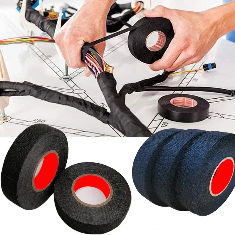 Automotive Wire Harness Tape - 9/15/19/25mm PET Cloth Fabric Electrical Insulation, Heat Resistant, Flame Retardant, Sound Absorbing for Car Cable Protection showcase 3