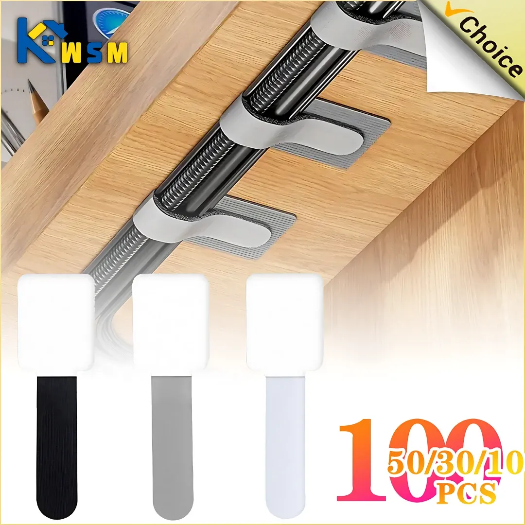 Reusable Velcro Cable Ties - Adjustable Nylon Wire Organizer Straps for Desk Management, Electronics, and Home Office Cord Organization thumbnail 1