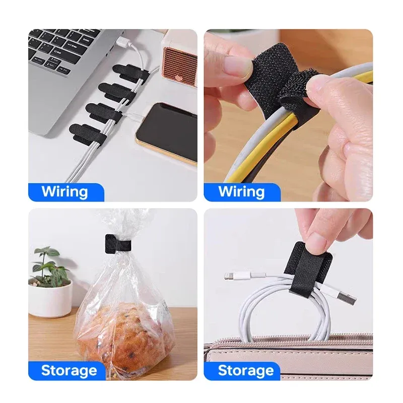 Reusable Velcro Cable Ties - Adjustable Nylon Wire Organizer Straps for Desk Management, Electronics, and Home Office Cord Organization showcase 9