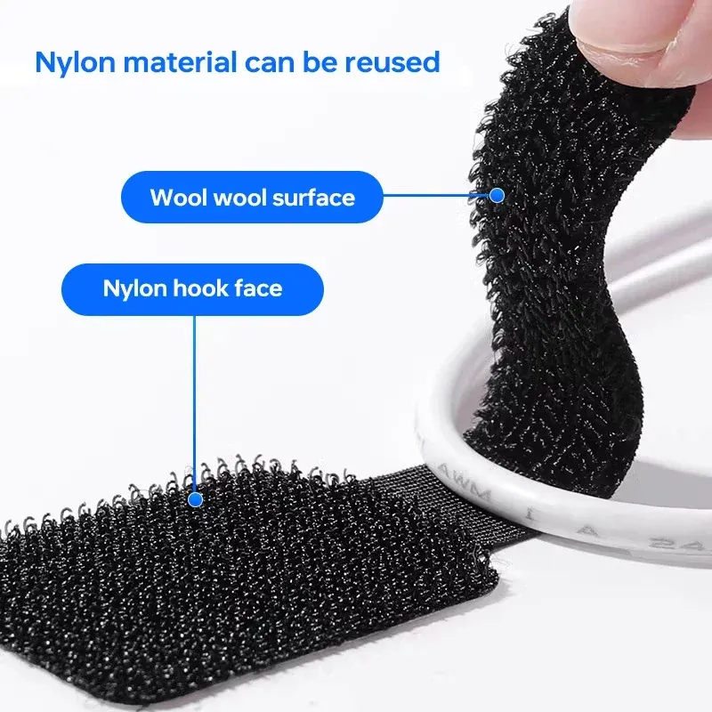 Reusable Velcro Cable Ties - Adjustable Nylon Wire Organizer Straps for Desk Management, Electronics, and Home Office Cord Organization showcase 10