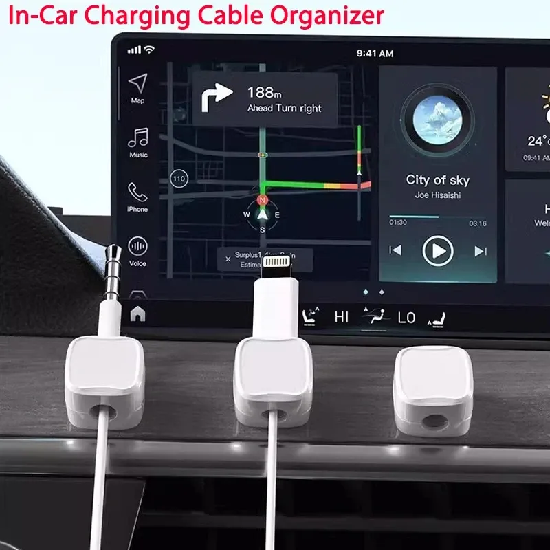 Magnetic Cable Clip Holder Organizer - Adhesive Wire Keeper for Desk, Office, Home Management - Secure Cord Management Solution thumbnail 3