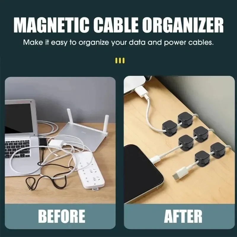 Magnetic Cable Clip Holder Organizer - Adhesive Wire Keeper for Desk, Office, Home Management - Secure Cord Management Solution thumbnail 6