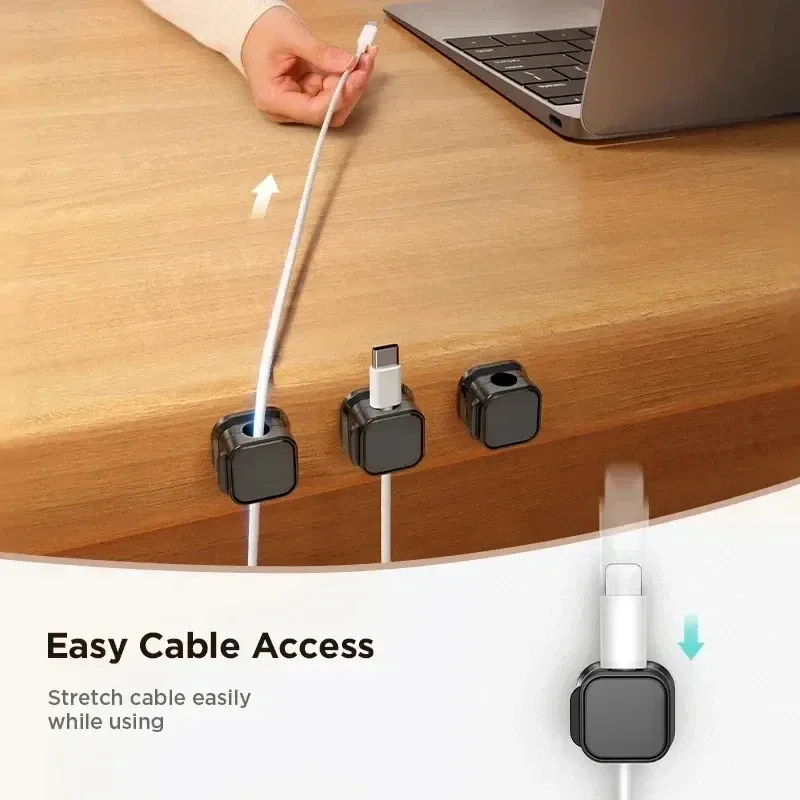 Magnetic Cable Clip Holder Organizer - Adhesive Wire Keeper for Desk, Office, Home Management - Secure Cord Management Solution showcase 4