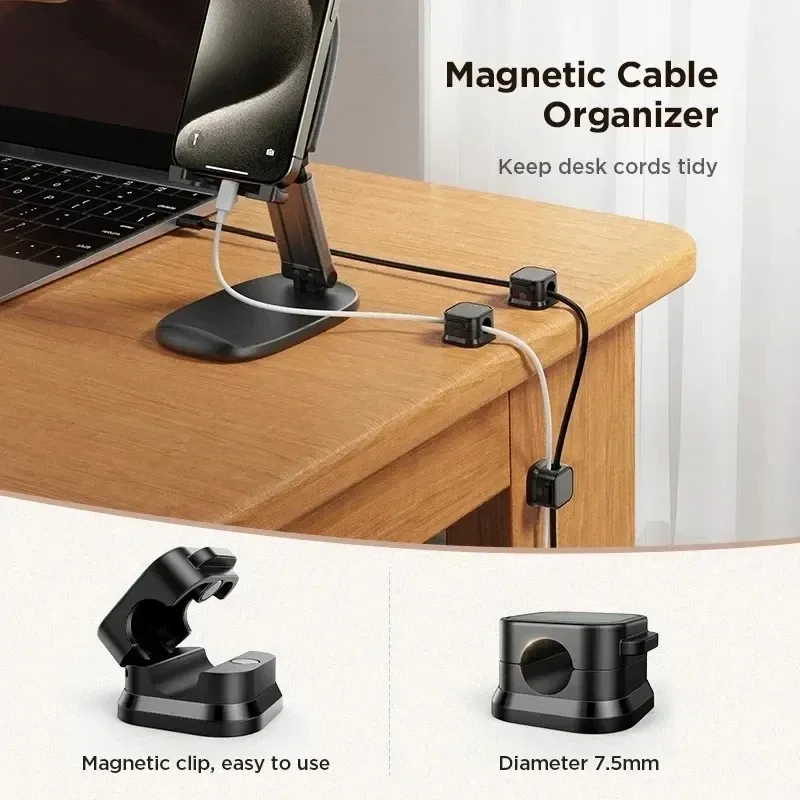 Magnetic Cable Clip Holder Organizer - Adhesive Wire Keeper for Desk, Office, Home Management - Secure Cord Management Solution showcase 3