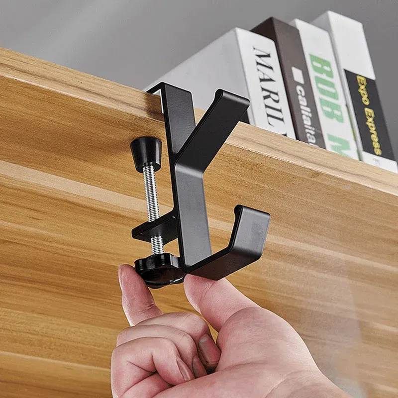 Adjustable Desk Edge Hook for Headset & Backpack Storage - Punch-Free Home Office Organizer Holder showcase 2
