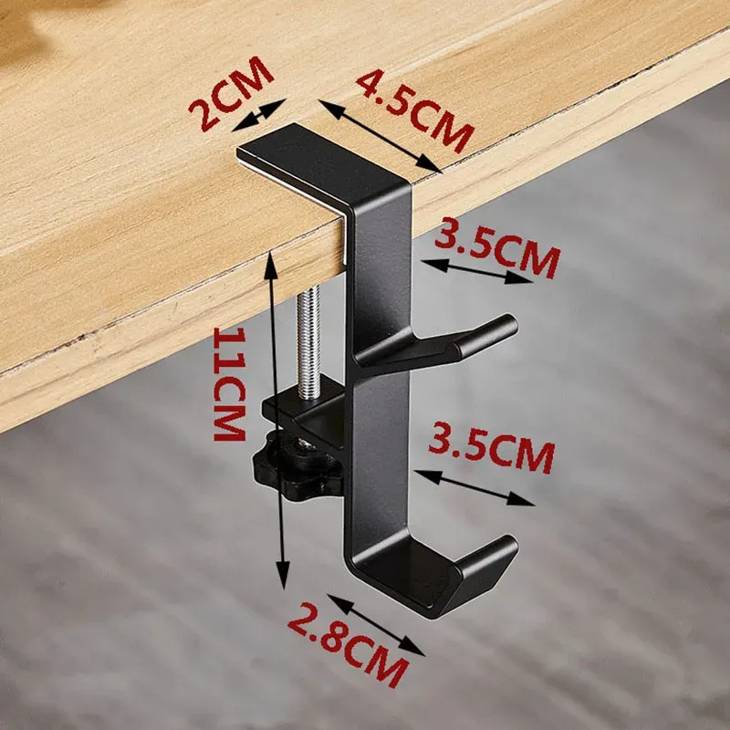 Adjustable Desk Edge Hook for Headset & Backpack Storage - Punch-Free Home Office Organizer Holder thumbnail 6