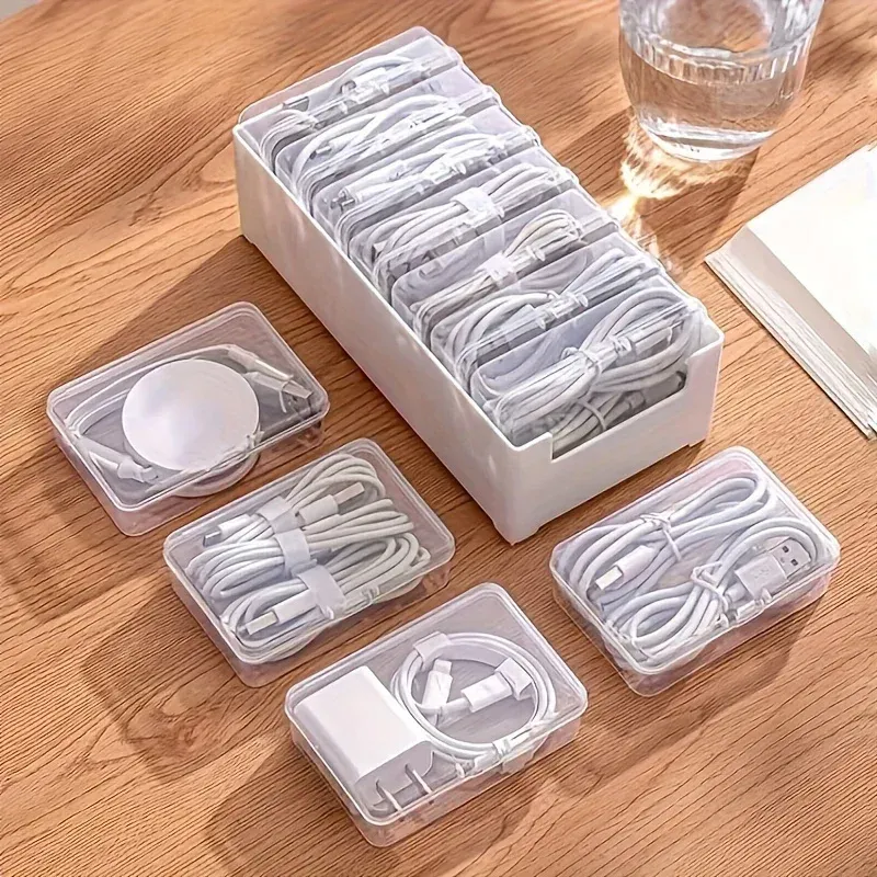 Desktop Data Cable Storage Box Organizer with 7 Compartments for Office Desk, Electronics Accessories, Small Items showcase 3
