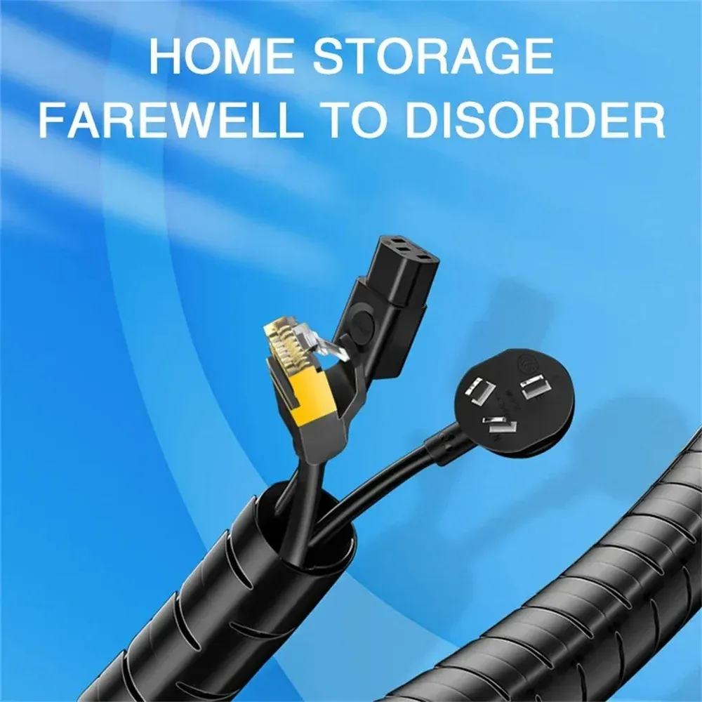Flexible Spiral Cable Organizer Pipe 10/16mm Diameter - 1.5m/2m Length, Durable Cord Protector for Desk, Computer, and Entertainment Systems showcase 5