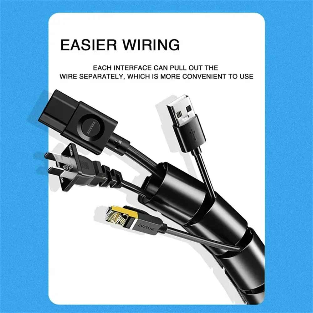 Flexible Spiral Cable Organizer Pipe 10/16mm Diameter - 1.5m/2m Length, Durable Cord Protector for Desk, Computer, and Entertainment Systems showcase 7
