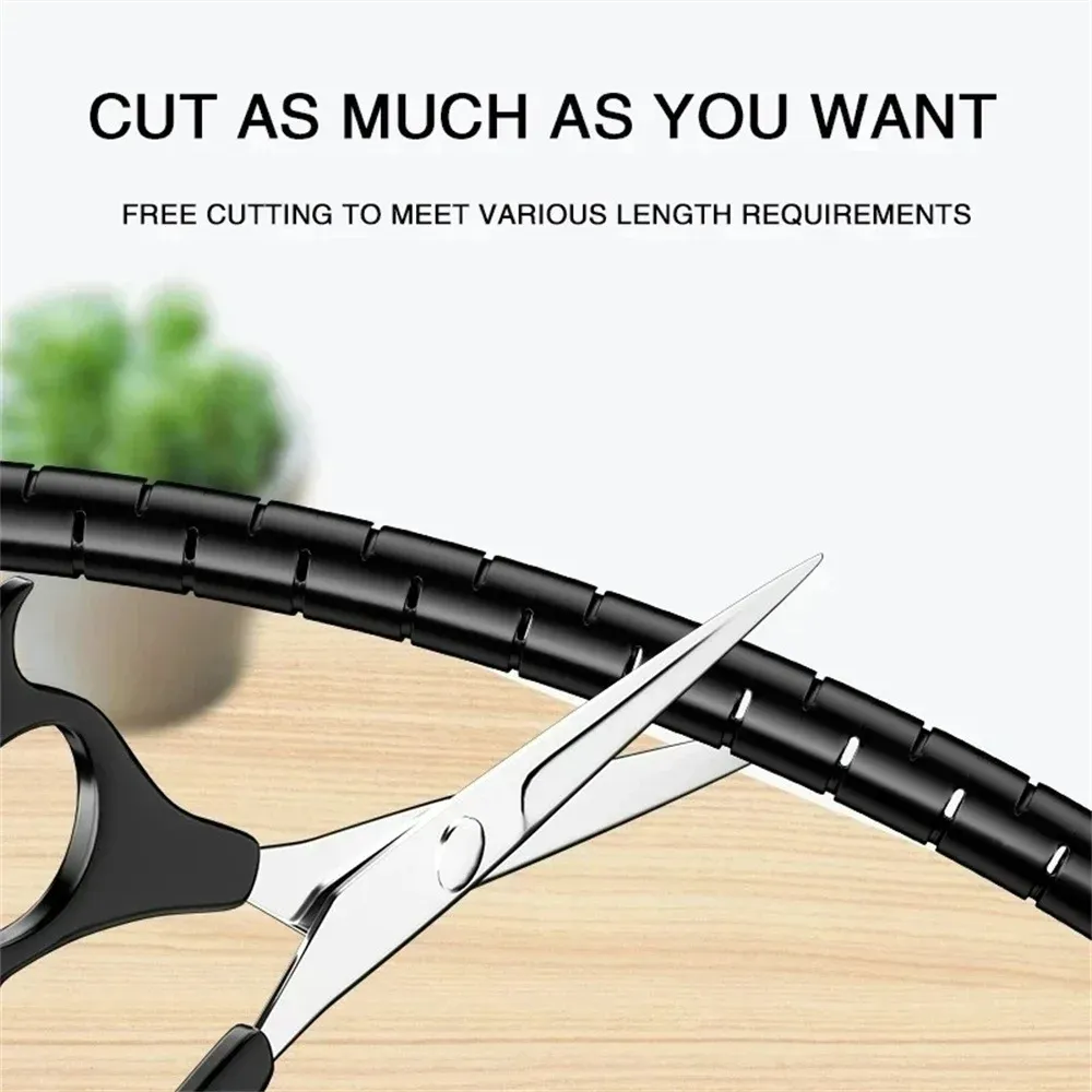 Flexible Spiral Cable Organizer Pipe 10/16mm Diameter - 1.5m/2m Length, Durable Cord Protector for Desk, Computer, and Entertainment Systems thumbnail 6