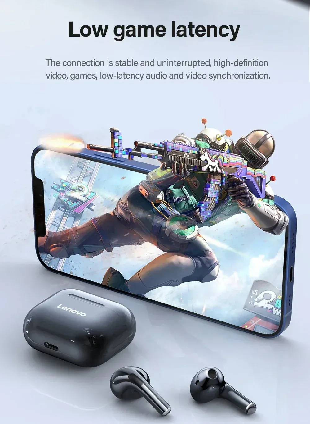LP40 Bluetooth V5.0 Earphones Wireless Earbuds, Anti-sweat Lightweight Headphones for Smart Phone, Laptop, Computer - Perfect for Calls and Music showcase 12