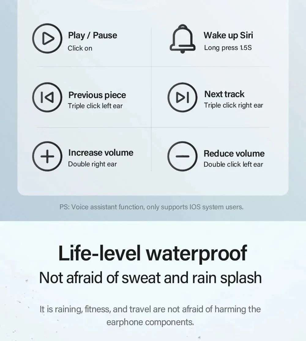 LP40 Bluetooth V5.0 Earphones Wireless Earbuds, Anti-sweat Lightweight Headphones for Smart Phone, Laptop, Computer - Perfect for Calls and Music showcase 16