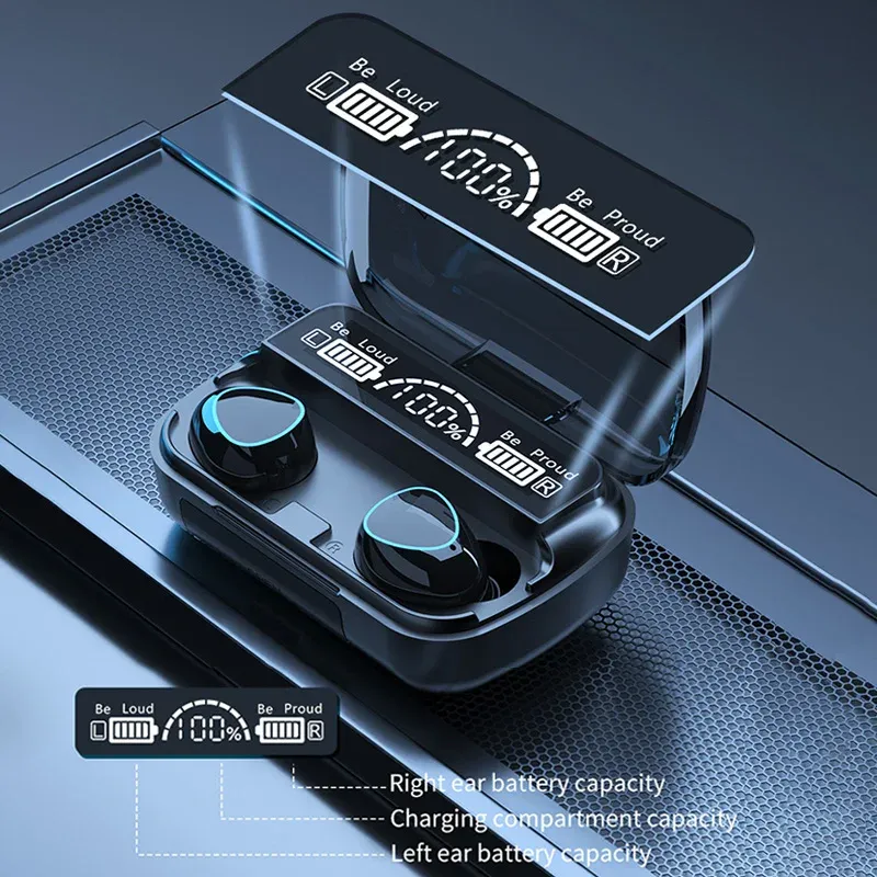 M10 Wireless Earbuds with Power Bank Charging Case, Bluetooth 5.3 Hi-Fi Stereo Sound Earphones, Noise Cancelling Comfortable Fit for Sports, Gaming, Music showcase 2
