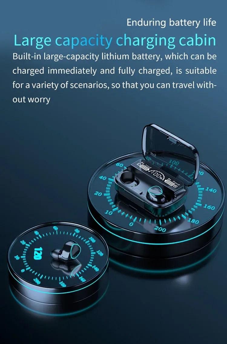 M10 Wireless Earbuds with Power Bank Charging Case, Bluetooth 5.3 Hi-Fi Stereo Sound Earphones, Noise Cancelling Comfortable Fit for Sports, Gaming, Music showcase 8