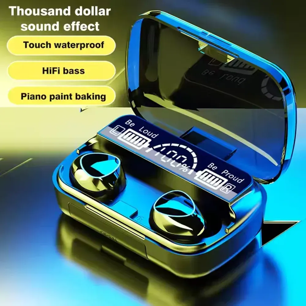 M10 Wireless Earbuds with Power Bank Charging Case, Bluetooth 5.3 Hi-Fi Stereo Sound Earphones, Noise Cancelling Comfortable Fit for Sports, Gaming, Music thumbnail 5