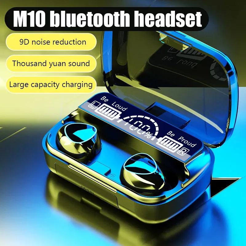 M10 Wireless Earbuds with Power Bank Charging Case, Bluetooth 5.3 Hi-Fi Stereo Sound Earphones, Noise Cancelling Comfortable Fit for Sports, Gaming, Music showcase 1