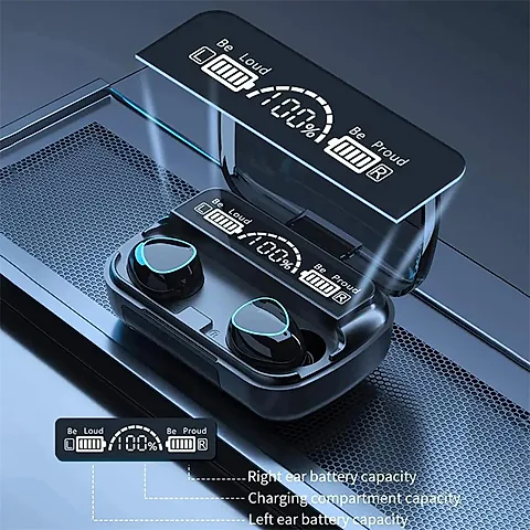M10 Original Wireless Bluetooth Headphones with Mic, LED Display Earbuds & Charger Box - True Wireless Stereo Earphones for Calls & Music