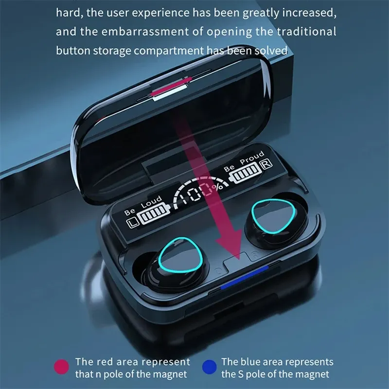 M10 Original Wireless Bluetooth Headphones with Mic, LED Display Earbuds & Charger Box - True Wireless Stereo Earphones for Calls & Music showcase 8