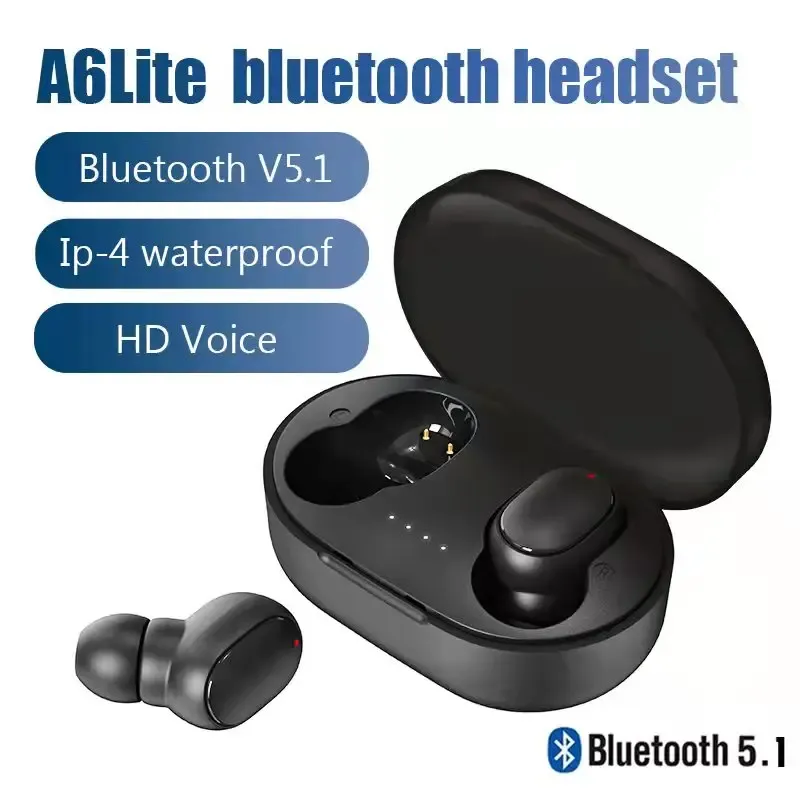 Original A6S TWS Wireless Earbuds Bluetooth 5.0 Headphones with Charging Case, Sport Stereo In-Ear Earphones for Xiaomi, Huawei, iPhone thumbnail 1