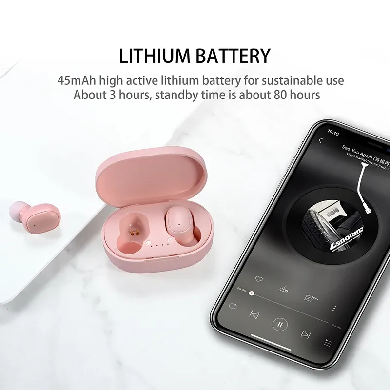 Original A6S TWS Wireless Earbuds Bluetooth 5.0 Headphones with Charging Case, Sport Stereo In-Ear Earphones for Xiaomi, Huawei, iPhone thumbnail 2