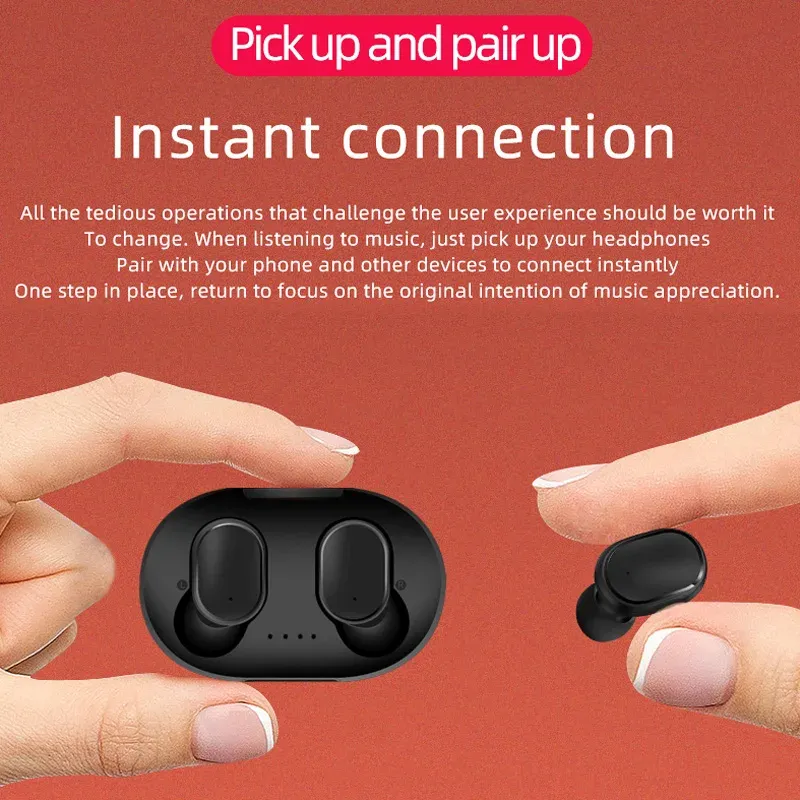Original A6S TWS Wireless Earbuds Bluetooth 5.0 Headphones with Charging Case, Sport Stereo In-Ear Earphones for Xiaomi, Huawei, iPhone thumbnail 5