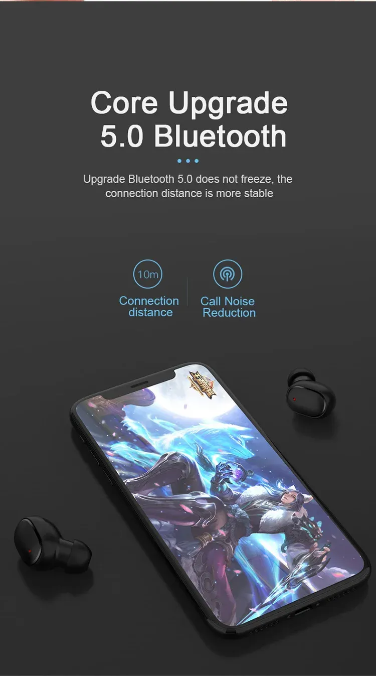 Original A6S TWS Wireless Earbuds Bluetooth 5.0 Headphones with Charging Case, Sport Stereo In-Ear Earphones for Xiaomi, Huawei, iPhone showcase 11