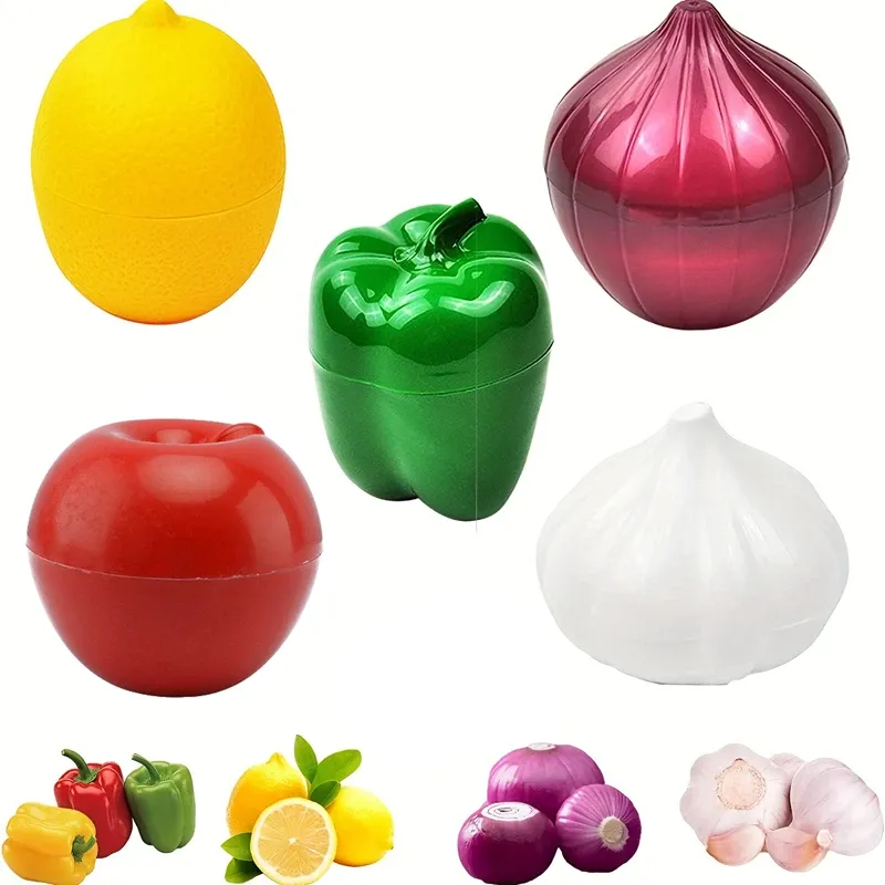 Creative Food Storage Containers for Kitchen - Sealed Plastic Crisper Organizer for Vegetables, Fruits, Onions, Garlic, and Green Peppers - Reusable & Odor-Trapping Fridge Saver thumbnail 1