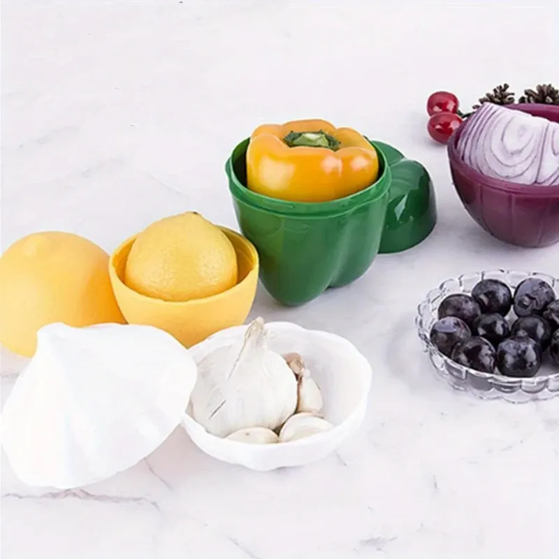 Creative Food Storage Containers for Kitchen - Sealed Plastic Crisper Organizer for Vegetables, Fruits, Onions, Garlic, and Green Peppers - Reusable & Odor-Trapping Fridge Saver showcase 4