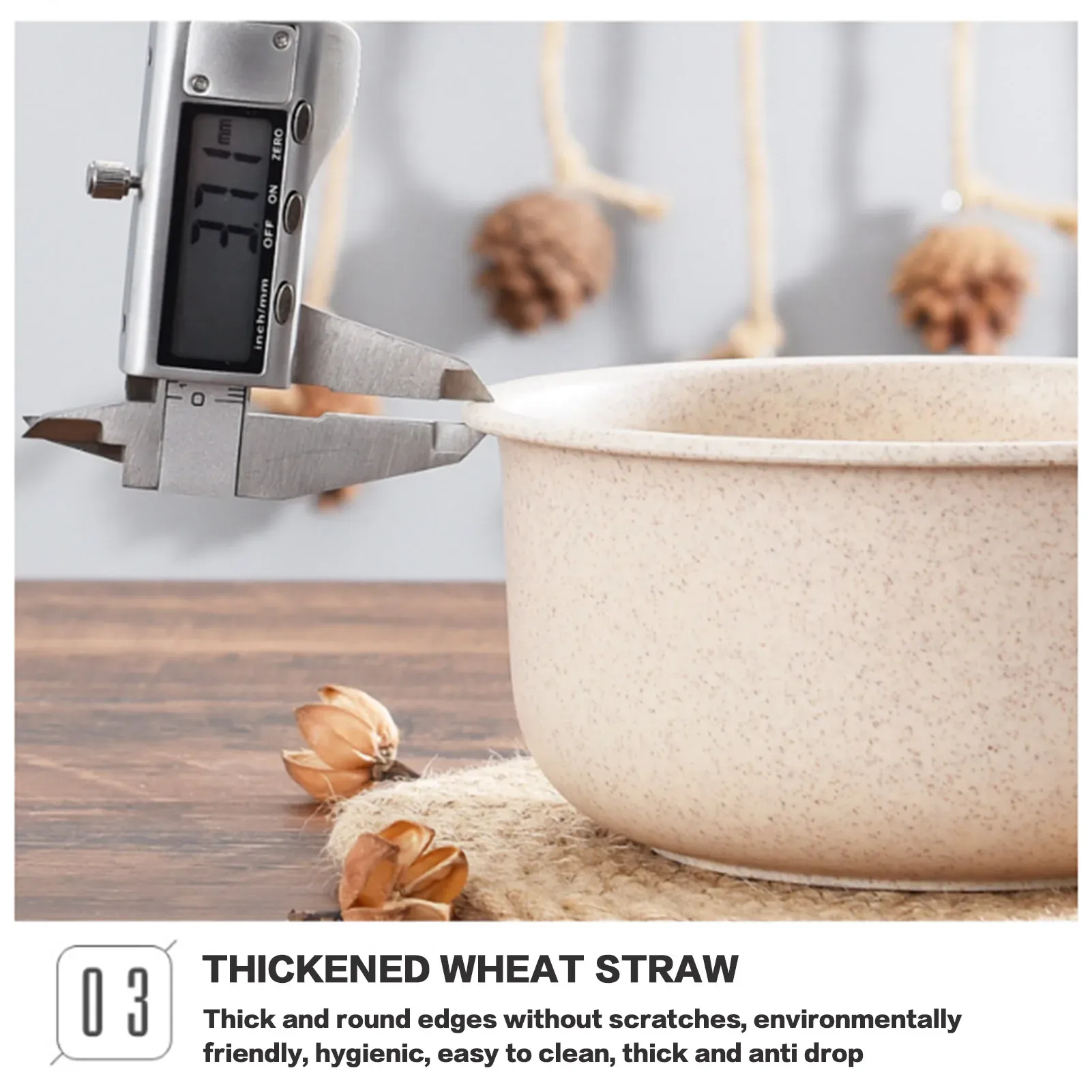 3-Piece Wheat Straw Bento Box Set - Leak-Proof, Airtight Food Storage Containers for Meal Prep, Kitchen, Picnic, Takeout - Eco-Friendly & Microwave Safe thumbnail 4