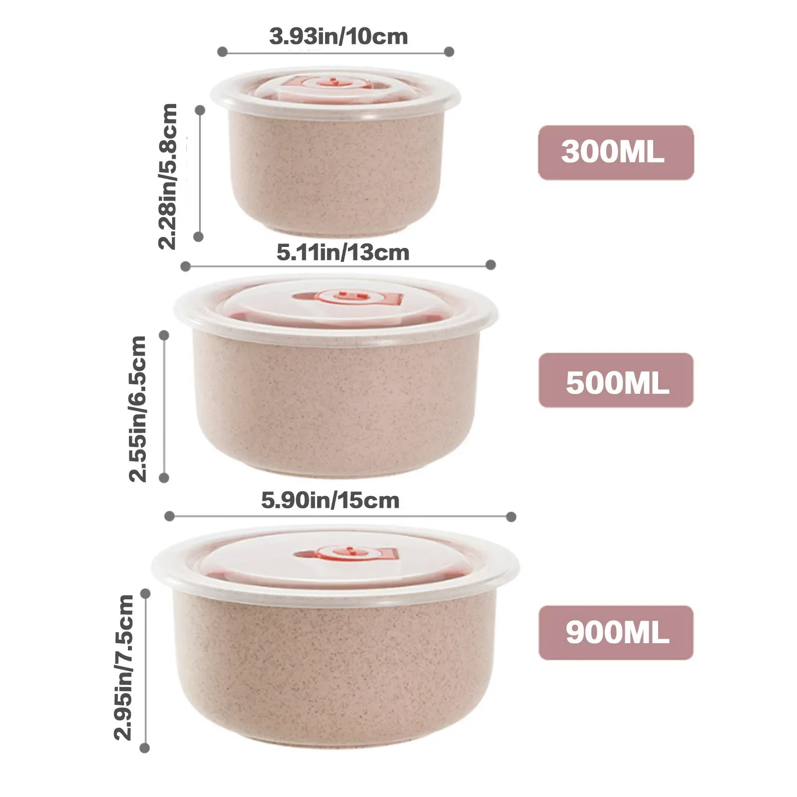 3-Piece Wheat Straw Bento Box Set - Leak-Proof, Airtight Food Storage Containers for Meal Prep, Kitchen, Picnic, Takeout - Eco-Friendly & Microwave Safe thumbnail 6