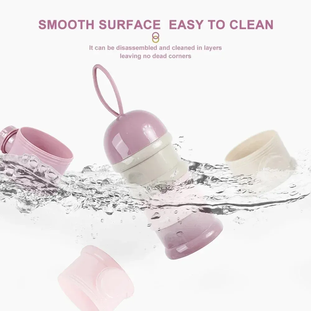 HOMFISH 4-Layer Bear Style Portable Milk Powder Box with Multiple Openings for Infant Baby Food Storage and Toddler Snack Container thumbnail 4