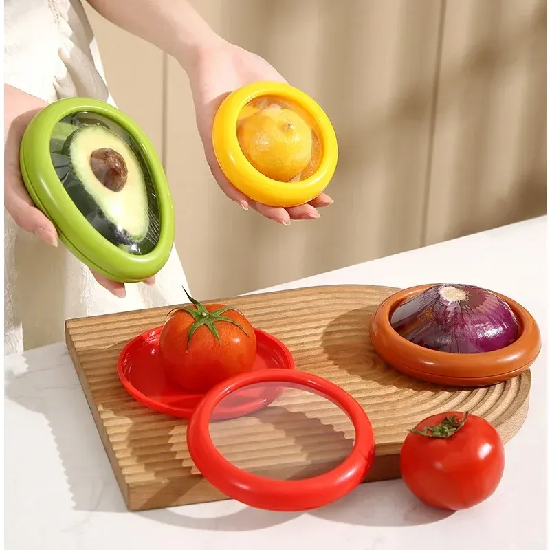 Reusable Fruit Saver Box with Retractable Film Lid - Kitchen Storage Container for Fresh Produce, Reduces Waste, Easy Seal & Clean showcase 1