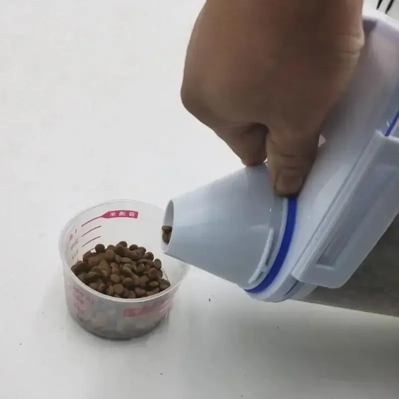 Airtight Pet Food Storage Container with Measuring Cup, Waterproof Portable Bucket Dispenser and Handle for Dry Kibble, Ideal for Dog and Cat Owners in Ghana showcase 8