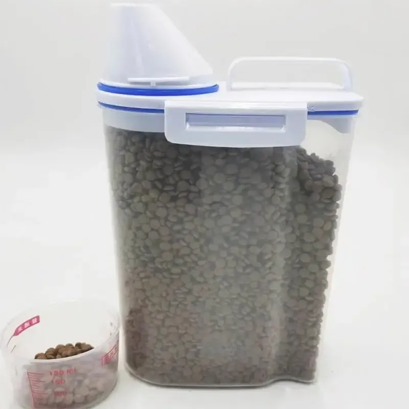 Airtight Pet Food Storage Container with Measuring Cup, Waterproof Portable Bucket Dispenser and Handle for Dry Kibble, Ideal for Dog and Cat Owners in Ghana showcase 6