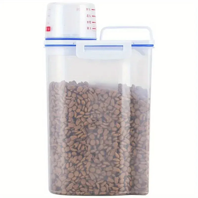 Airtight Pet Food Storage Container with Measuring Cup, Waterproof Portable Bucket Dispenser and Handle for Dry Kibble, Ideal for Dog and Cat Owners in Ghana showcase 3