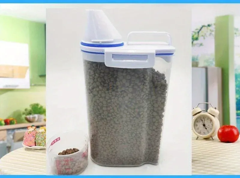 Airtight Pet Food Storage Container with Measuring Cup, Waterproof Portable Bucket Dispenser and Handle for Dry Kibble, Ideal for Dog and Cat Owners in Ghana showcase 4